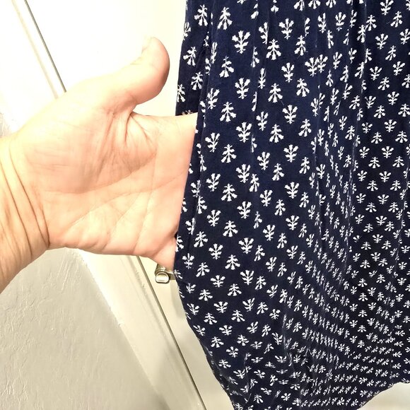 Women's Sonoma Navy Sleeveless Button-Front Dress White Floral Pattern Size S - Picture 4 of 9